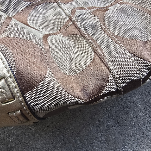 Coach Ergo Signature Hobo Purse Bag Jacquard Leather Shoulder 12227 Y2k Gold - Picture 2 of 8